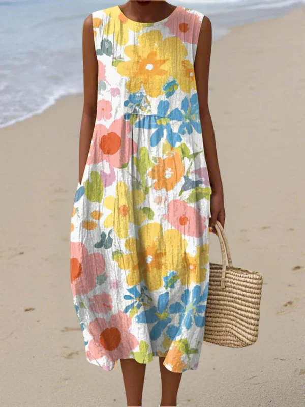 Vestido Midi Floral Pastel - Ella - Imagen 2
