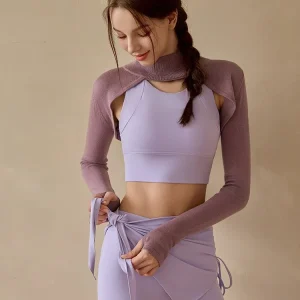 UPF50+ Knitted Yoga Bolero Pullover