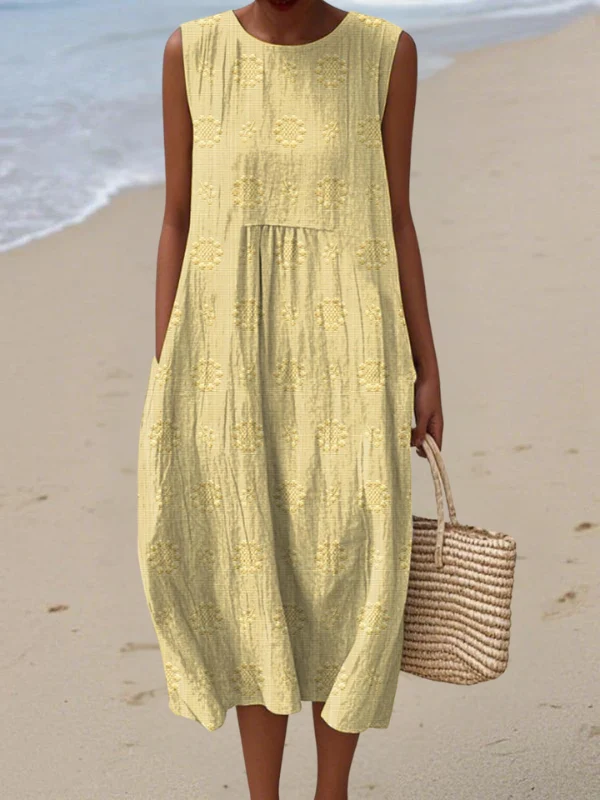 Vestido Midi Bordado - Rosa - Imagen 6