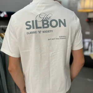 Camiseta Silbon over special fit logo espalda crema