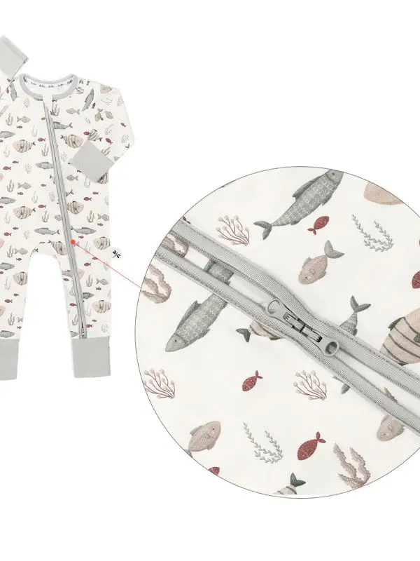 PIJAMA DE BAMBÚ CON PIES PECES - Imagen 6