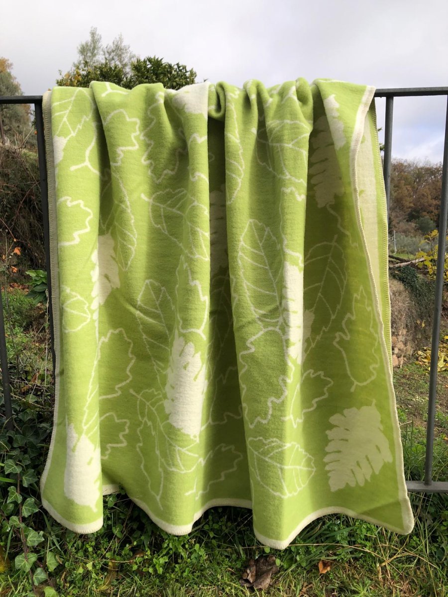 Manta de lana merina «Quercus» Verde - Imagen 7
