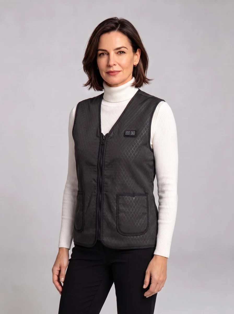 Women's Black Dual-control Heated Gilet - Imagen 5