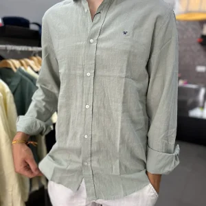 Camisa Silbon lino verde claro