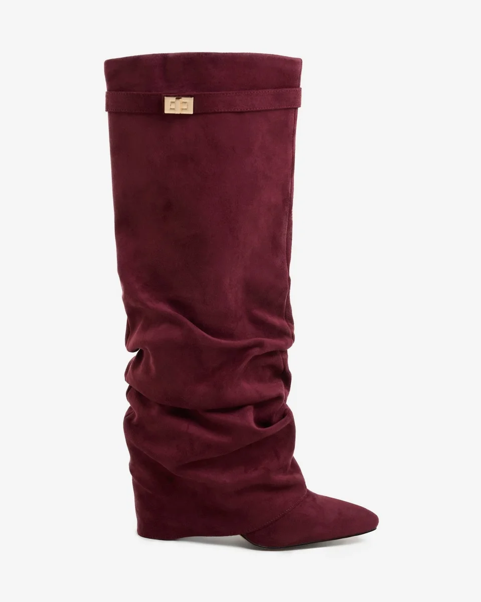 Botas altas de ante Lavista Slouchy - Burdeos - Imagen 2
