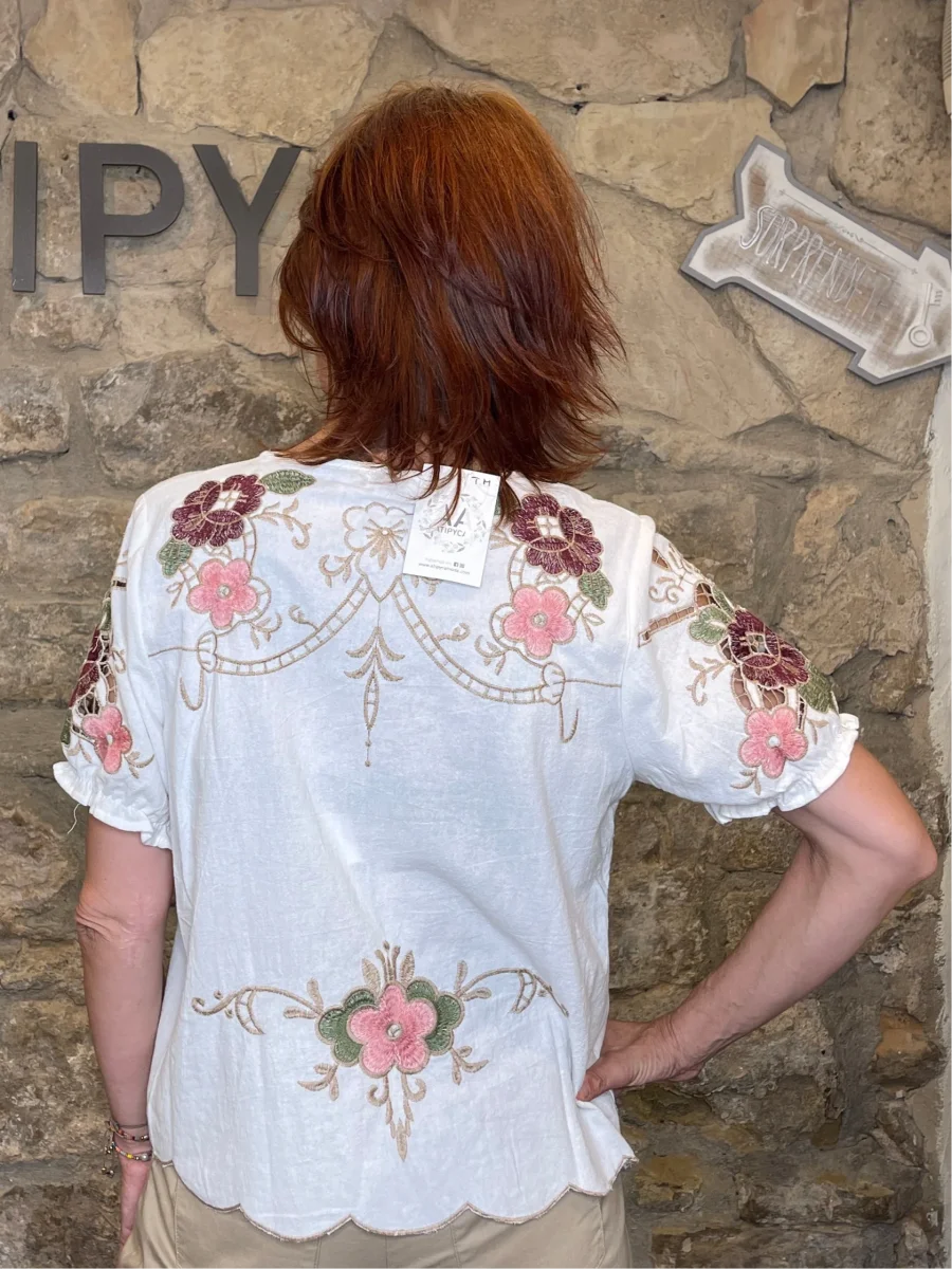 Camisa Bordada Flores ATIPYCA - Imagen 3