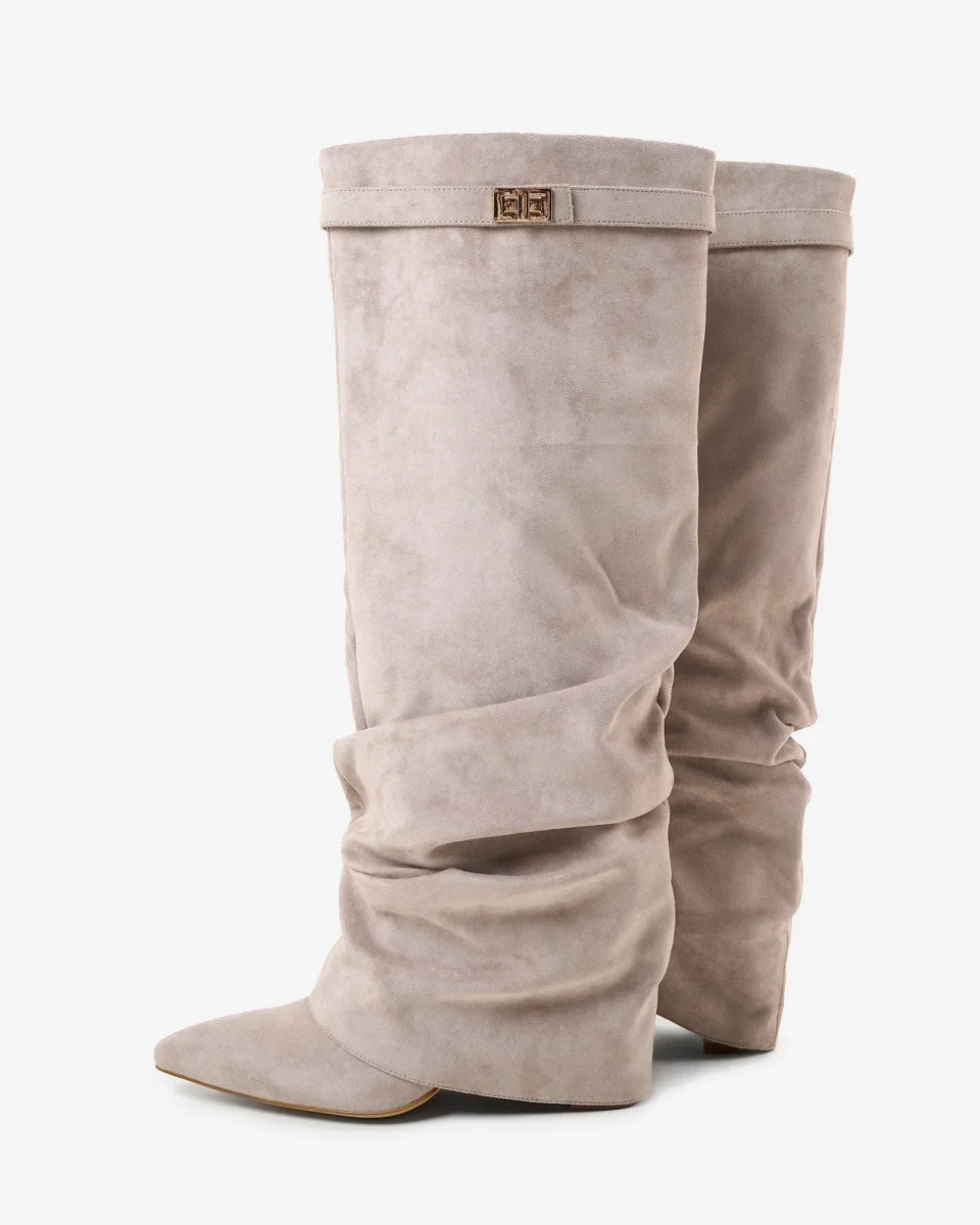 Botas altas de ante Lavista Slouchy - Gris Topo - Imagen 7
