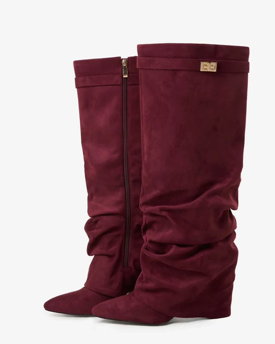 Botas altas de ante Lavista Slouchy - Burdeos - Imagen 6