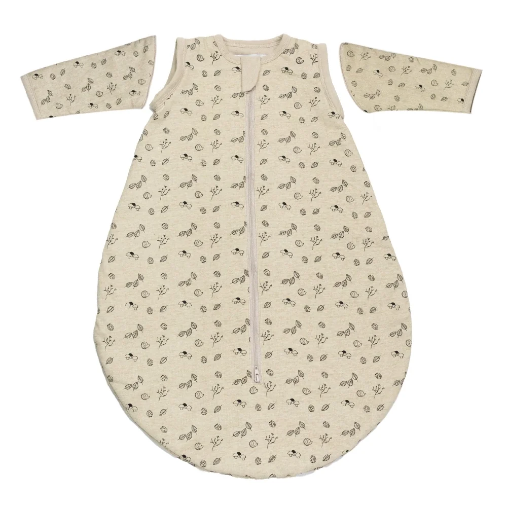 SACO DORMIR MANGAS DESMONTABLES HOJA BEIGE - Imagen 6