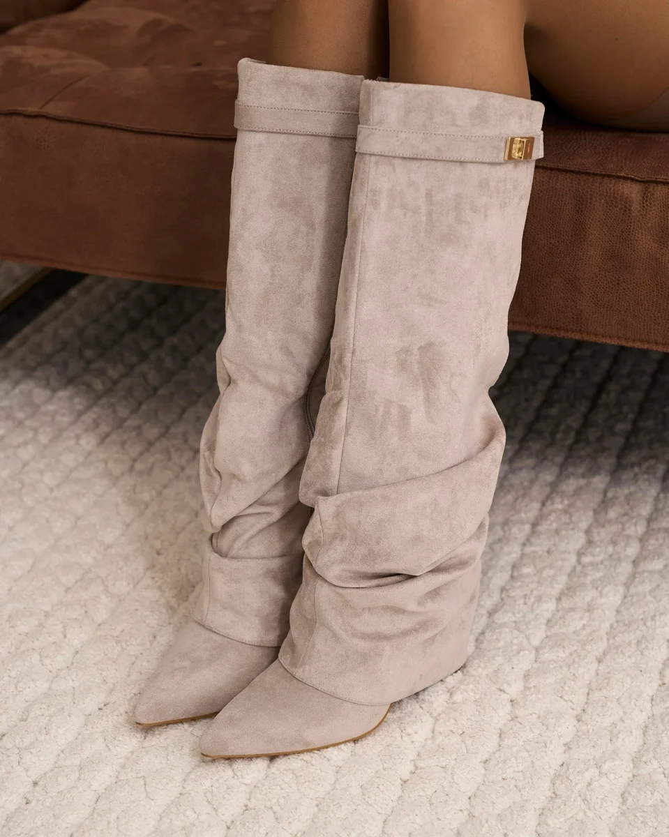 Botas altas de ante Lavista Slouchy - Gris Topo - Imagen 3