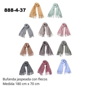888-4-37 PASHMINA DE LANA FRIZADA JASPEADA