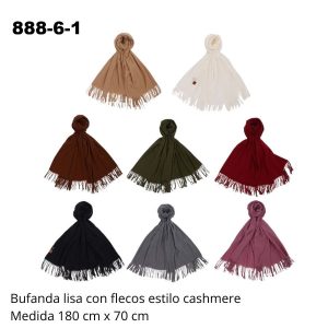 888-6-1 BUFAMDA LISA CON FLECOS CASHMIRE