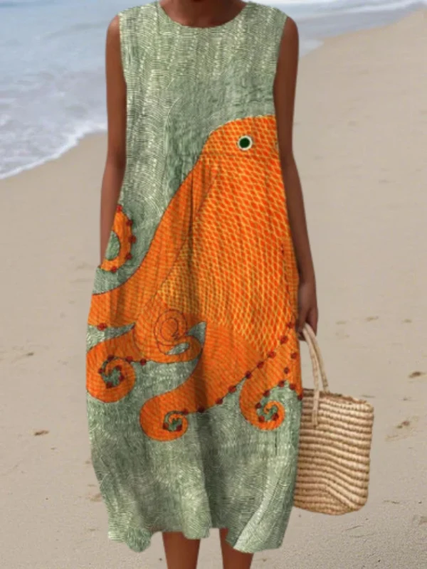 Vestido Midi Oceánico - Tess - Imagen 2