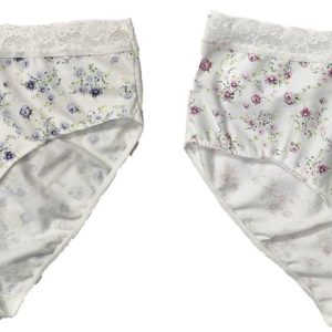 Pack 2 Braguitas Altas Algodón Estampadas con Puntilla de Pecado Original. 9023