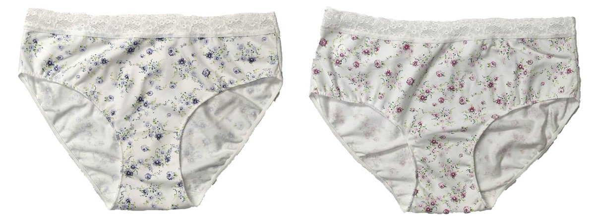 Pack 2 Braguitas Altas Algodón Estampadas con Puntilla de Pecado Original. 9023