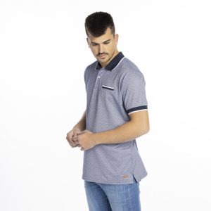 Polo hombre, tejido jacquard con bolsillo.