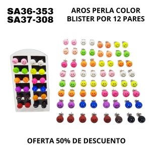 SA36-353-37-308 AROS BOLITAS EMOJI FLUO