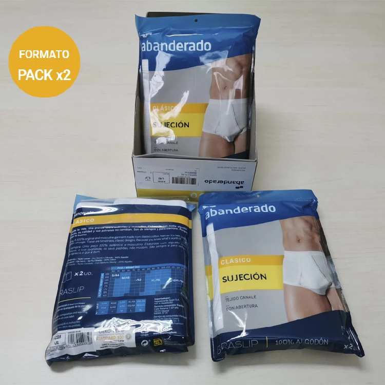 Pack 2 Braslip Hombre Abierto Algodón 100% Abanderado. A2335 - Imagen 5