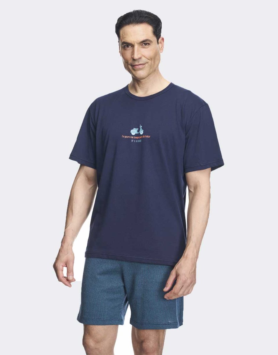 Pijama de hombre punto VERANO dibujo ‘scooter’
