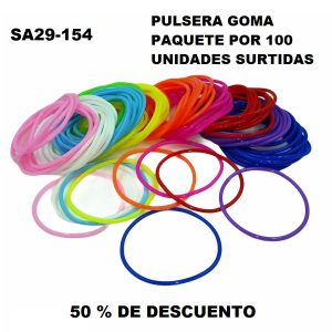 SA29-154 PULSERA GOMA 50% DE DESCUENTO PAQUETE POR 100
