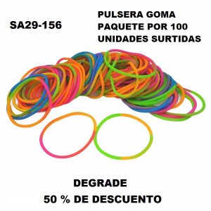 SA29-156 PULSERA GOMA 50% DE DESCUENTO PAQUETE POR 100