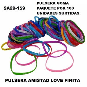 SA29-159 PULSERA GOMA AMISTAD PAQUETE POR 100