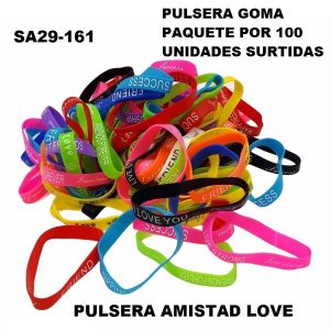 SA29-161 PULSERA GOMA AMISTAD PAQUETE POR 100