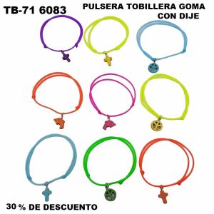TB-70 / TB-71 / TB-74 TOBILLERA GOMA DIJE