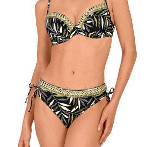 Bikini Capacidad Tamouré 3455: Sujetador con Foam y Braga Midi con Cenefas a Contraste – Estampado Abstracto
