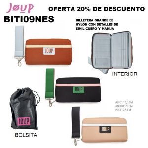BITI09NEW24J BILLETERA GRANDE DE NYLON CON SIMIL CUER