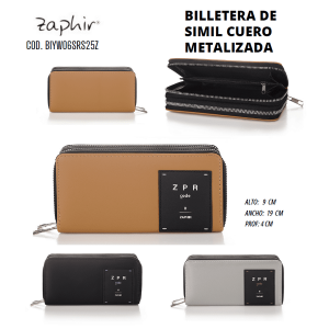 BIYW06SRS25Z BILLETERA DE SIMIL CUERO METALIZADA