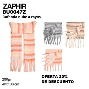 BU0047Z Bufanda nube rayas finas