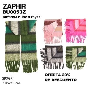 BU0053Z Bufanda nube rayada