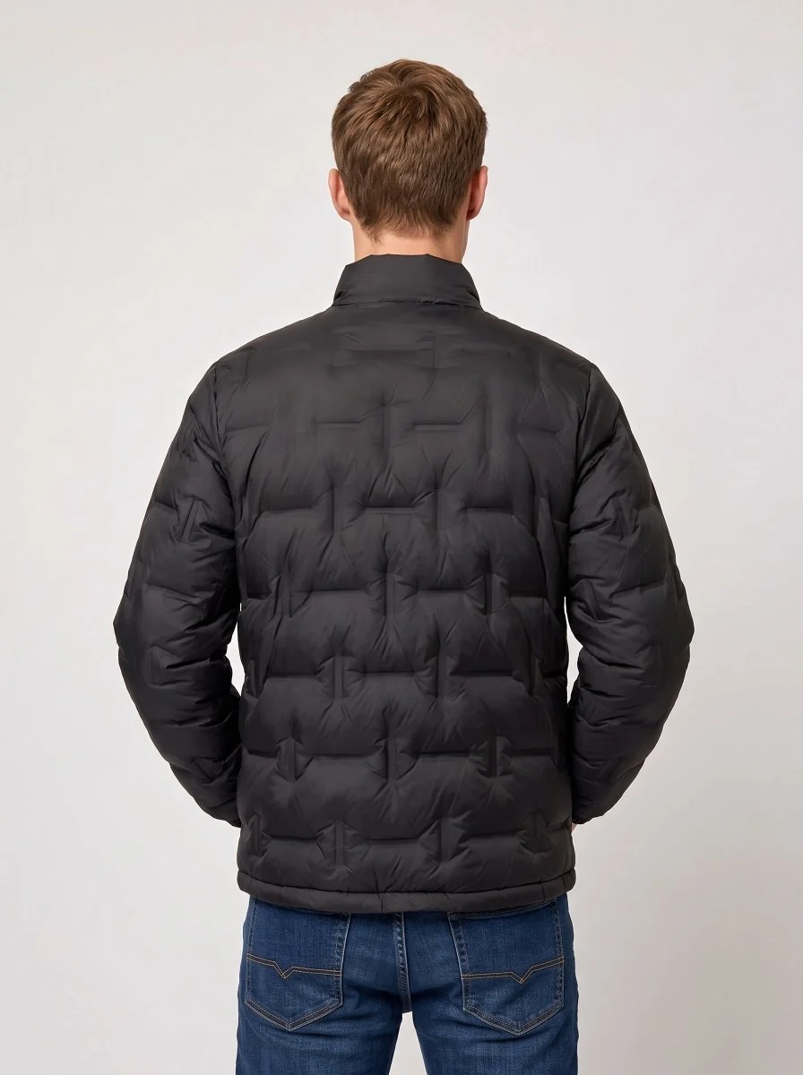 Black Heated Duck Down Jacket - Imagen 5