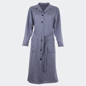 Bata-vestido mujer punto cuello estampado geométrico efecto mariposa