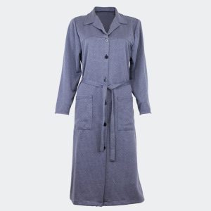 Bata-vestido mujer punto cuello estampado puntitos
