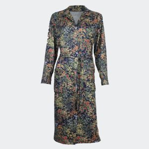 Bata-vestido mujer punto fino estampado flores