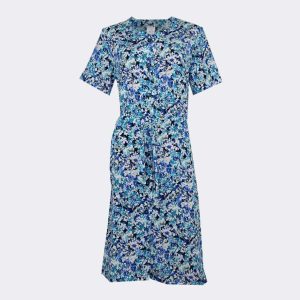 Bata vestido mujer Tela bambula estampado flores abstractas