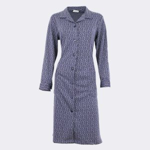 Bata-vestido mujer punto clásico estampado ‘motas’ entrelazadas