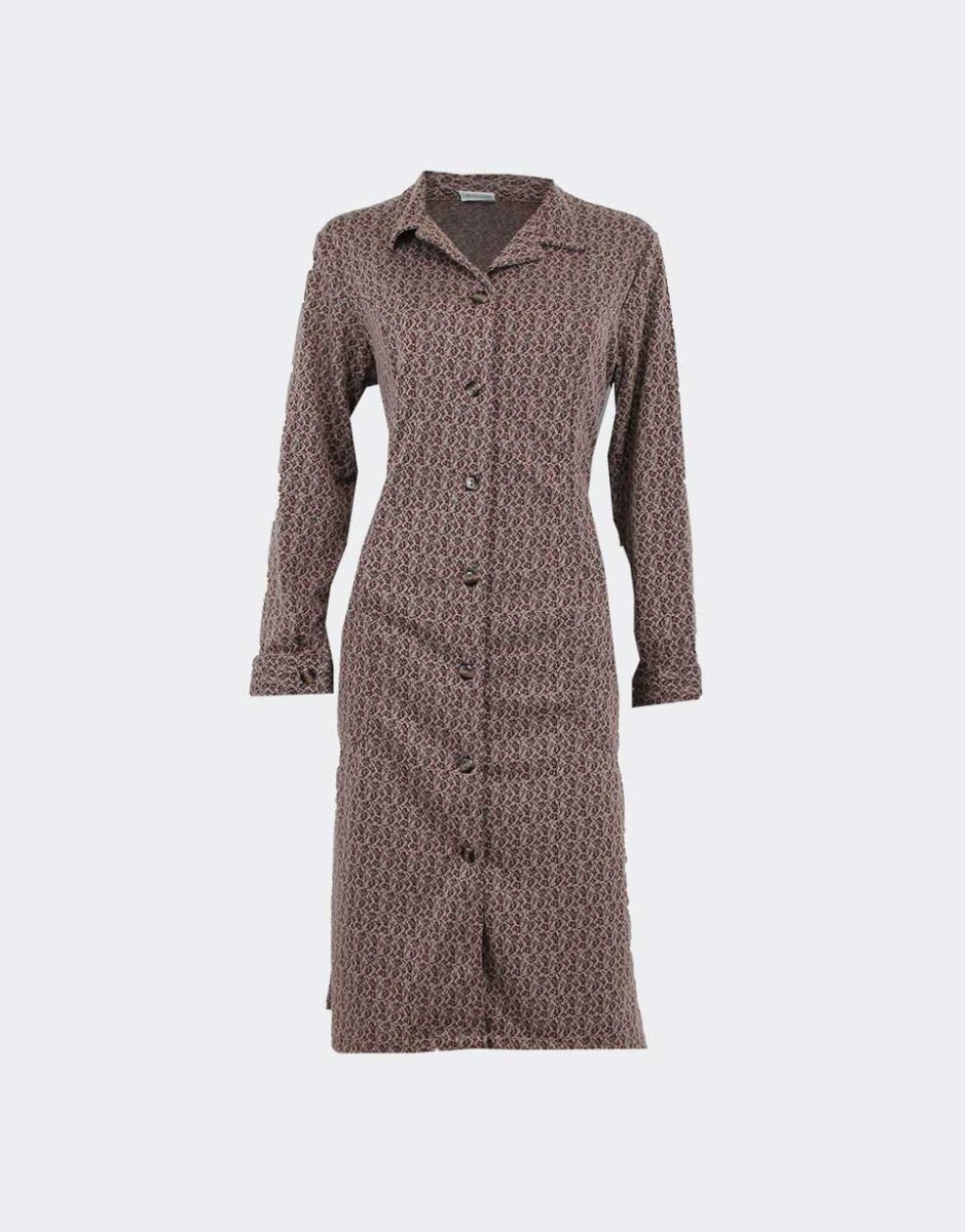 Bata-vestido mujer punto clásico estampado ‘motas’ entrelazadas - Imagen 4