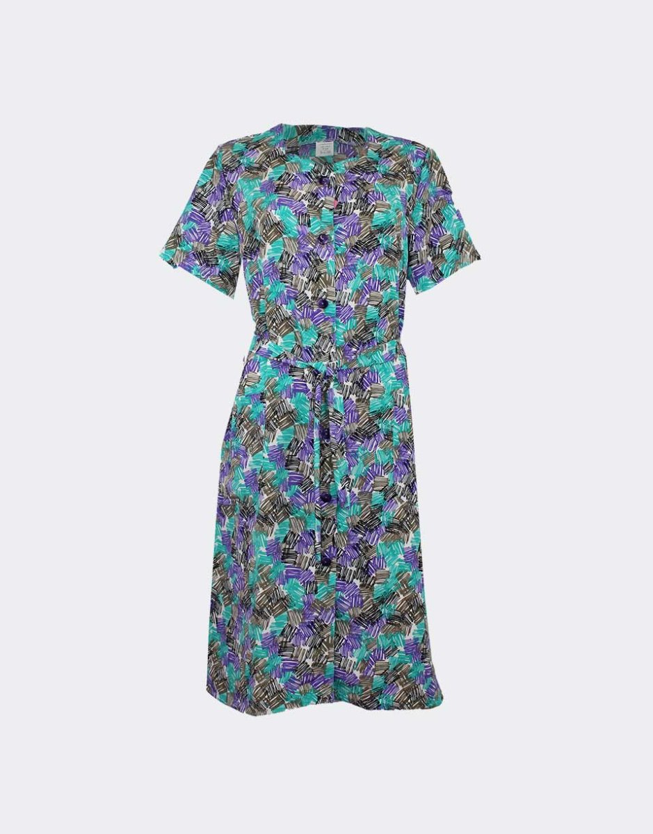 Bata vestido mujer tela bambula estampado ‘garabato’ - Imagen 2