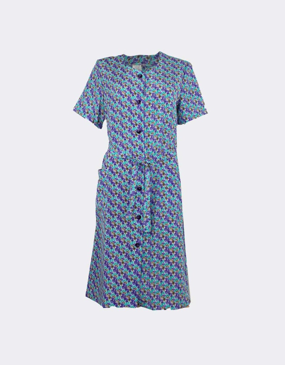 Bata vestido mujer tela bambula estampado ‘motas’ colores - Imagen 3