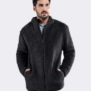 Batín chaqueta unisex con cremallera y bolsillos