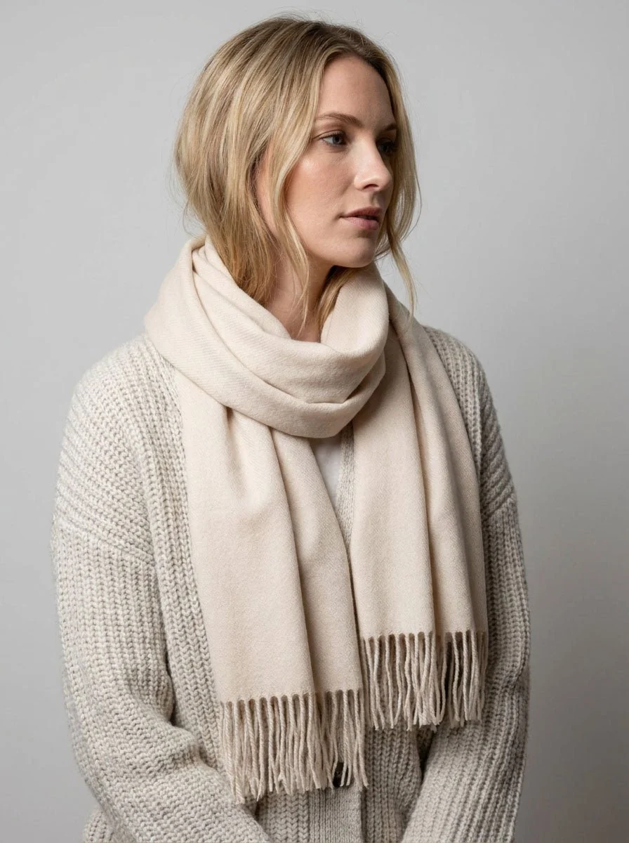 Women Ladies Solid Fringe Scarf - Imagen 8
