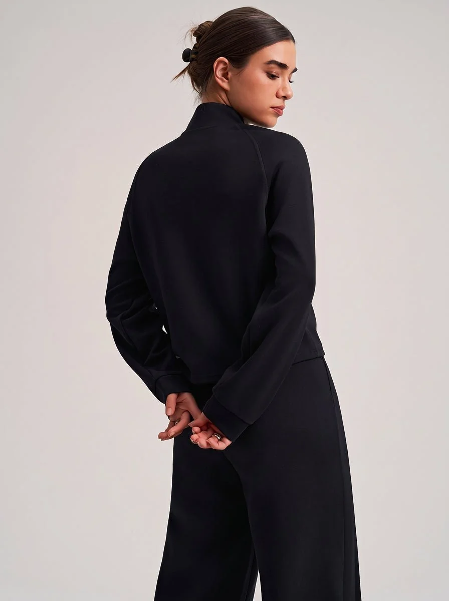 Cropped Stand Collar Athletic Jacket - Imagen 5