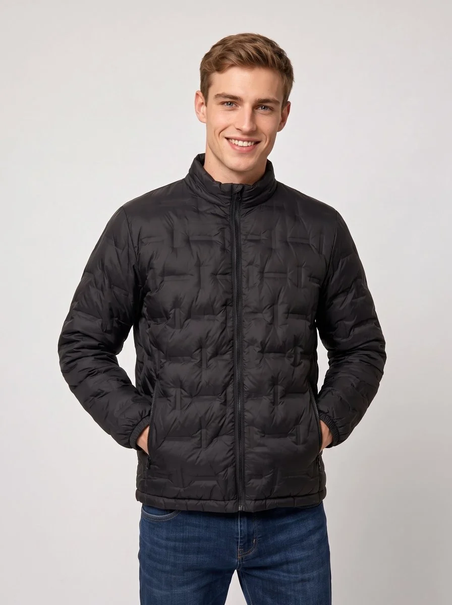 Black Heated Duck Down Jacket