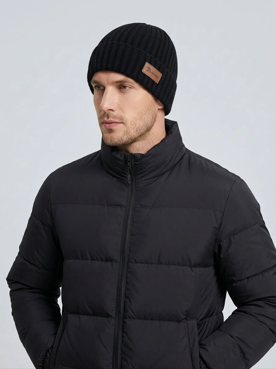 Men Rib Knit Beanie Hat - Imagen 6