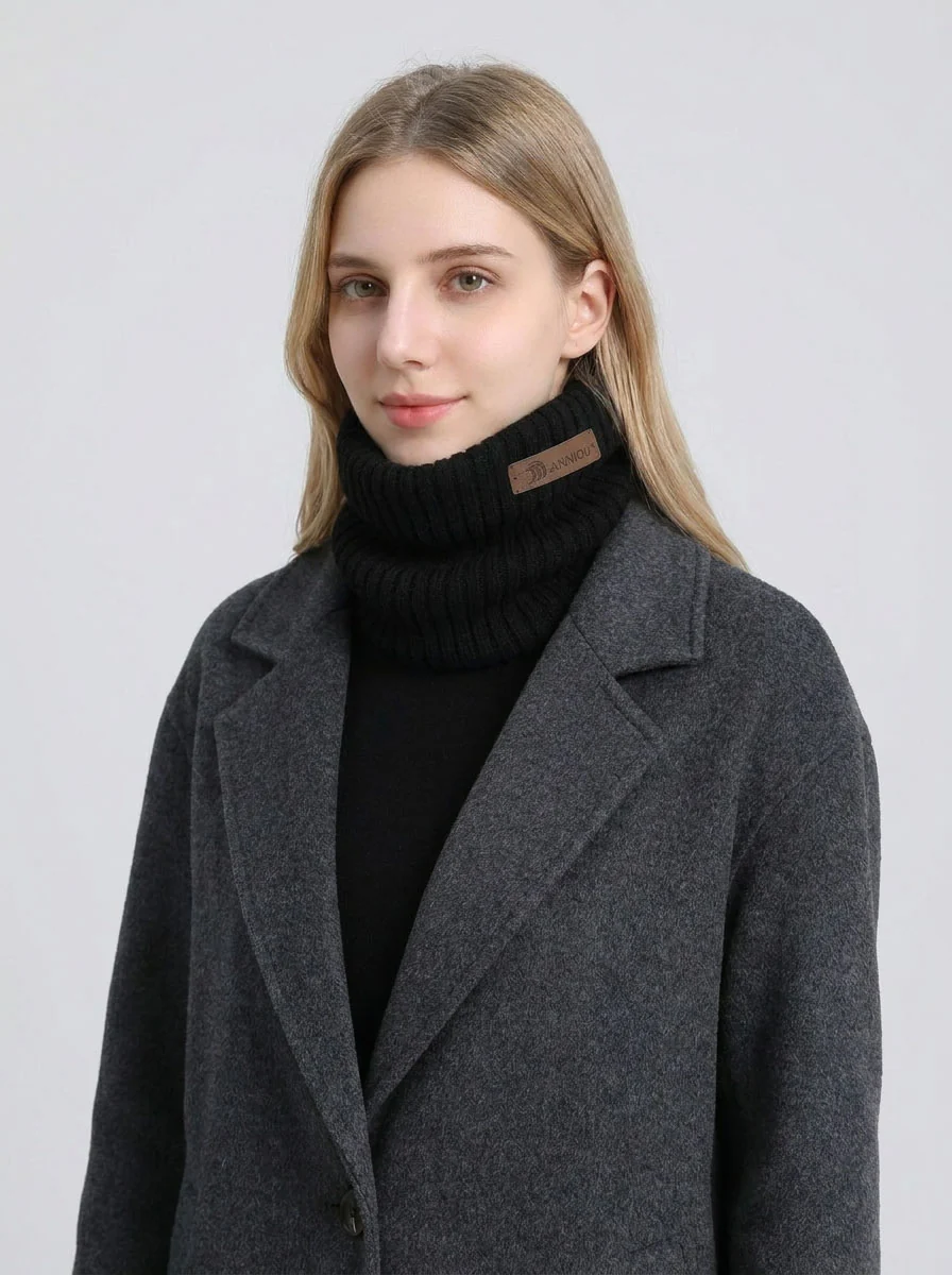 Women Rib Knit Neck Gaiter - Imagen 6