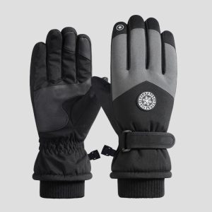 Men's Fleece Waterproof Thermal Ski Gloves
