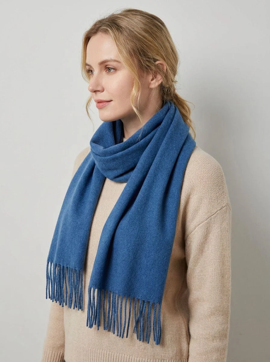 Solid Wool Winter Scarf - Imagen 7